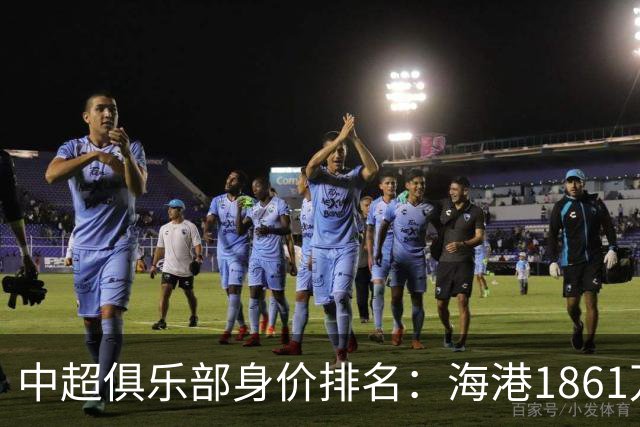 中超俱乐部身价排名：海港1861万欧排名榜首